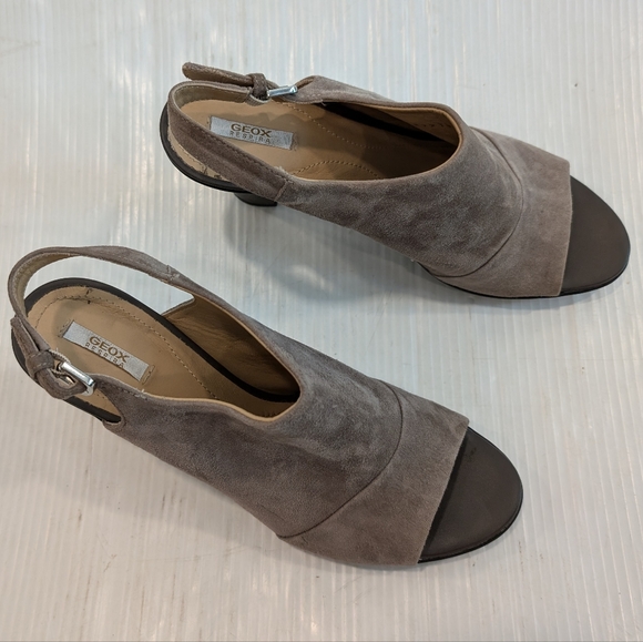 GEOX Respira women's peep toe sling-back heeled booties sandals - Picture 9 of 14